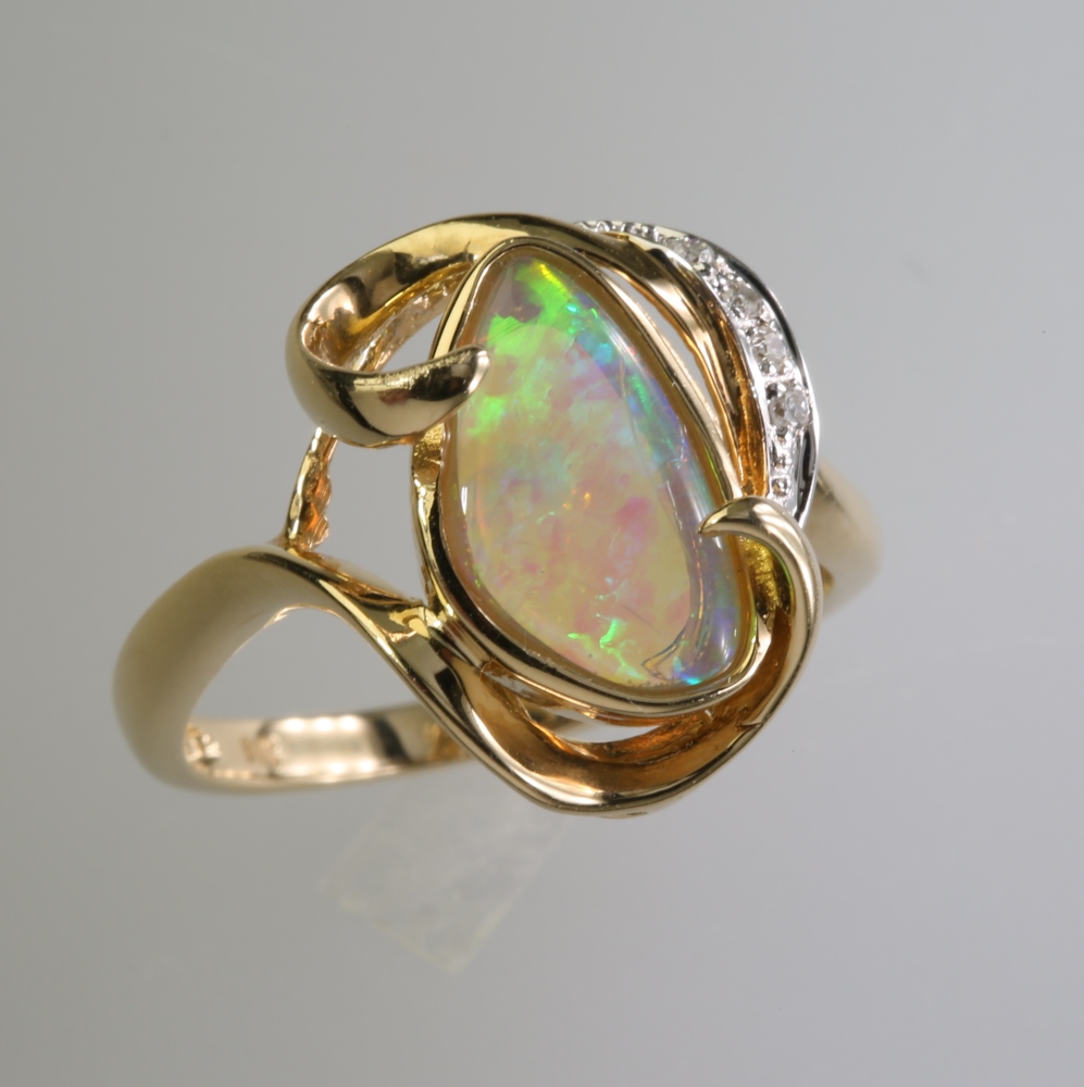 Solid 14K Gold Opal Ring