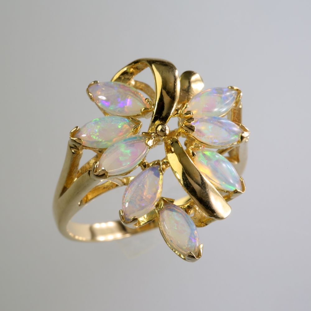 Solid 14K Gold Opal Ring