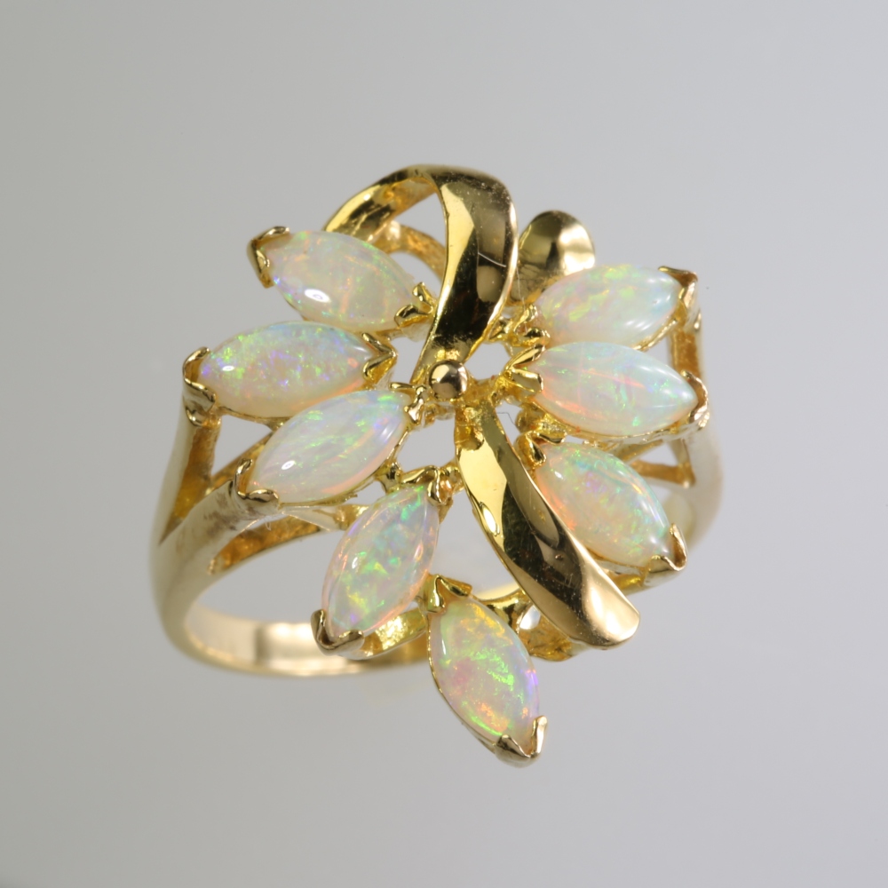 Solid 14K Gold Opal Ring
