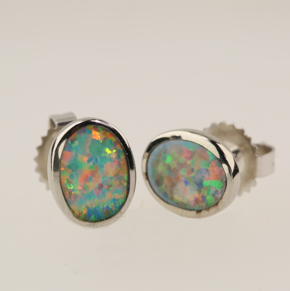 14K Gold Fire Opal Earrings