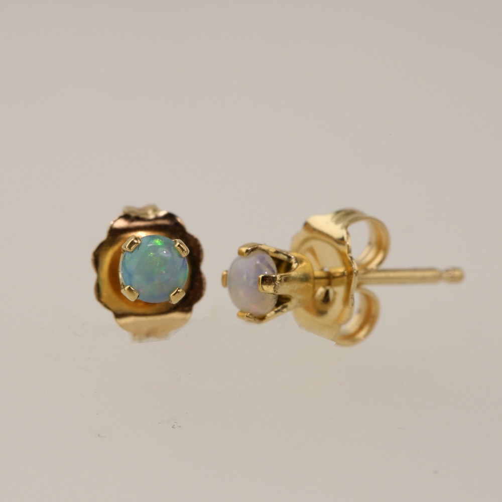14K Gold Fire Opal Earrings