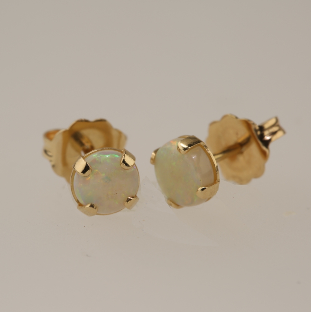 14K Gold Fire Opal Earrings
