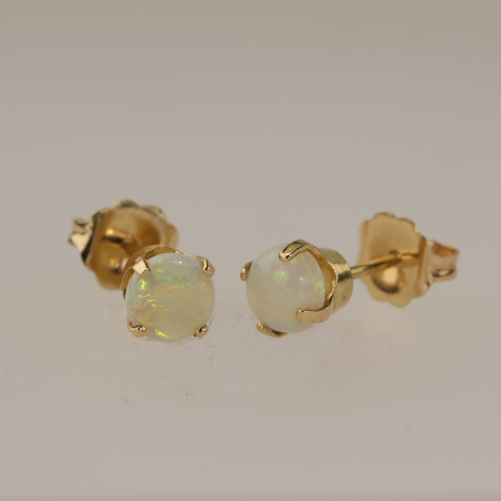 14K Gold Fire Opal Earrings