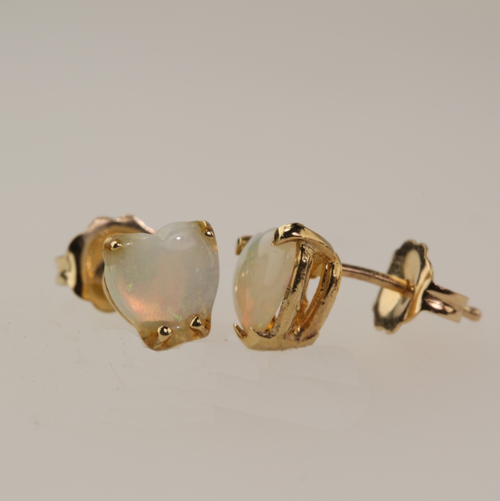14K Gold Fire Opal Earrings