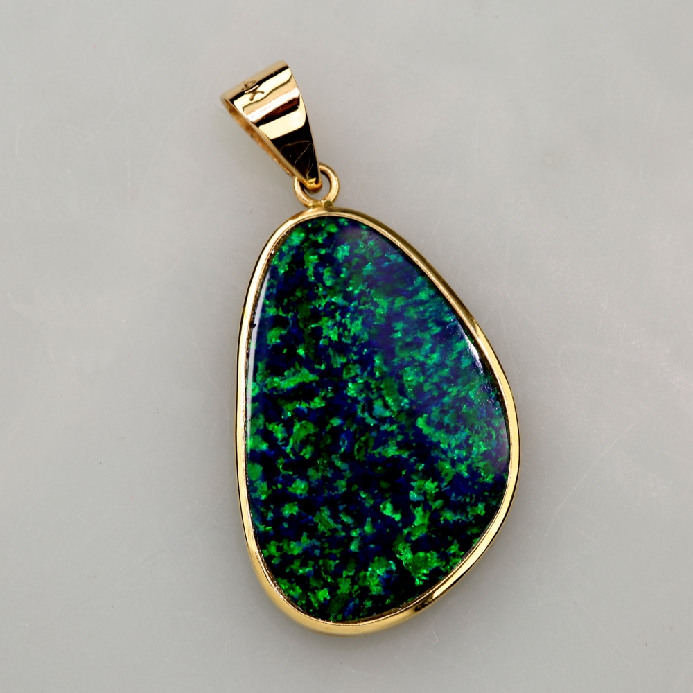 14K Gold Fire Opal Pendant