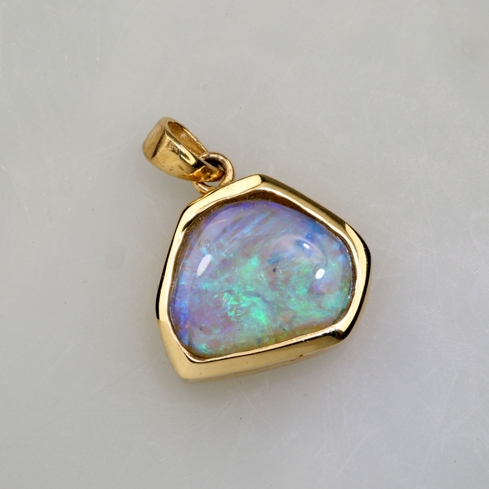 14K Gold Fire Opal Pendant