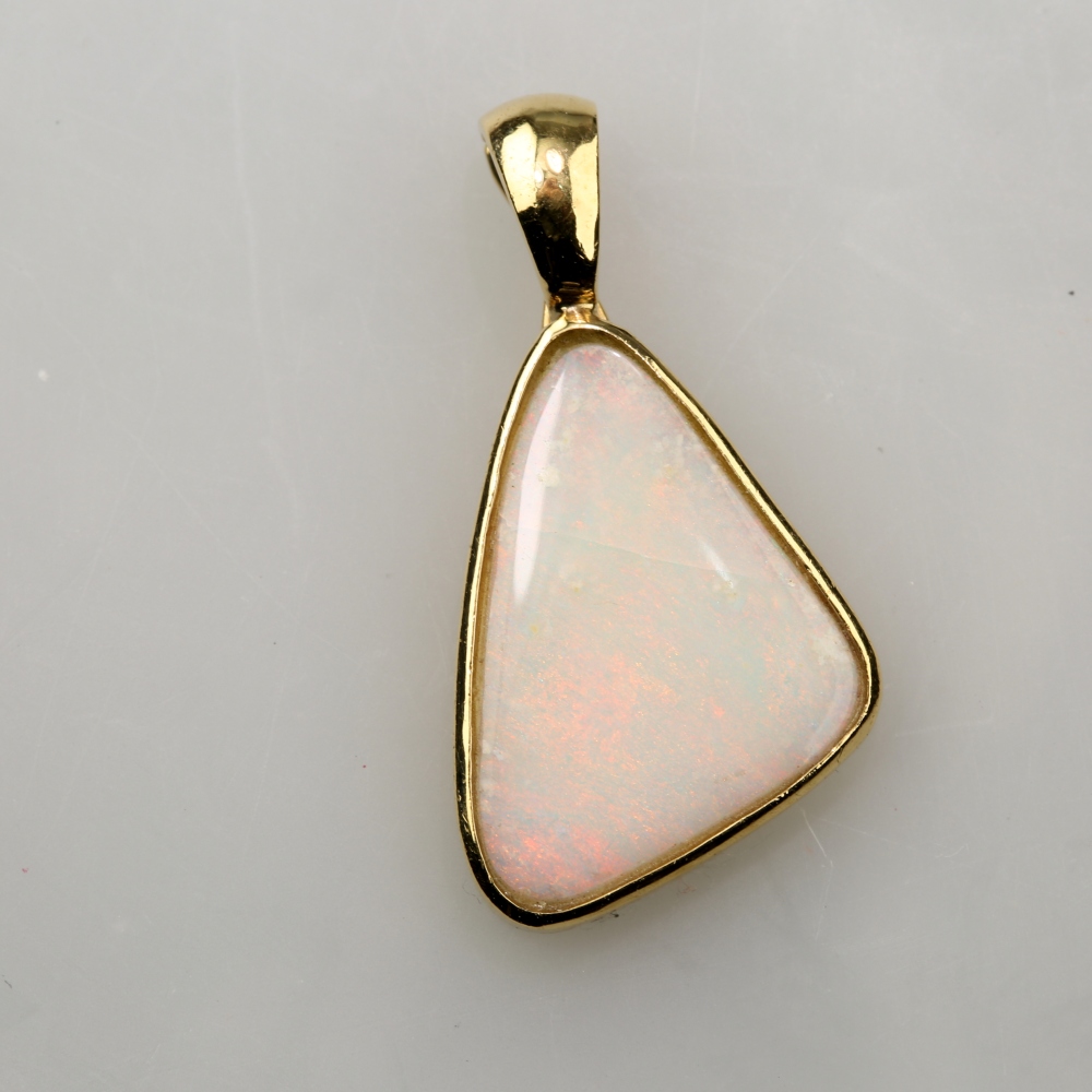14K Gold Fire Opal Pendant