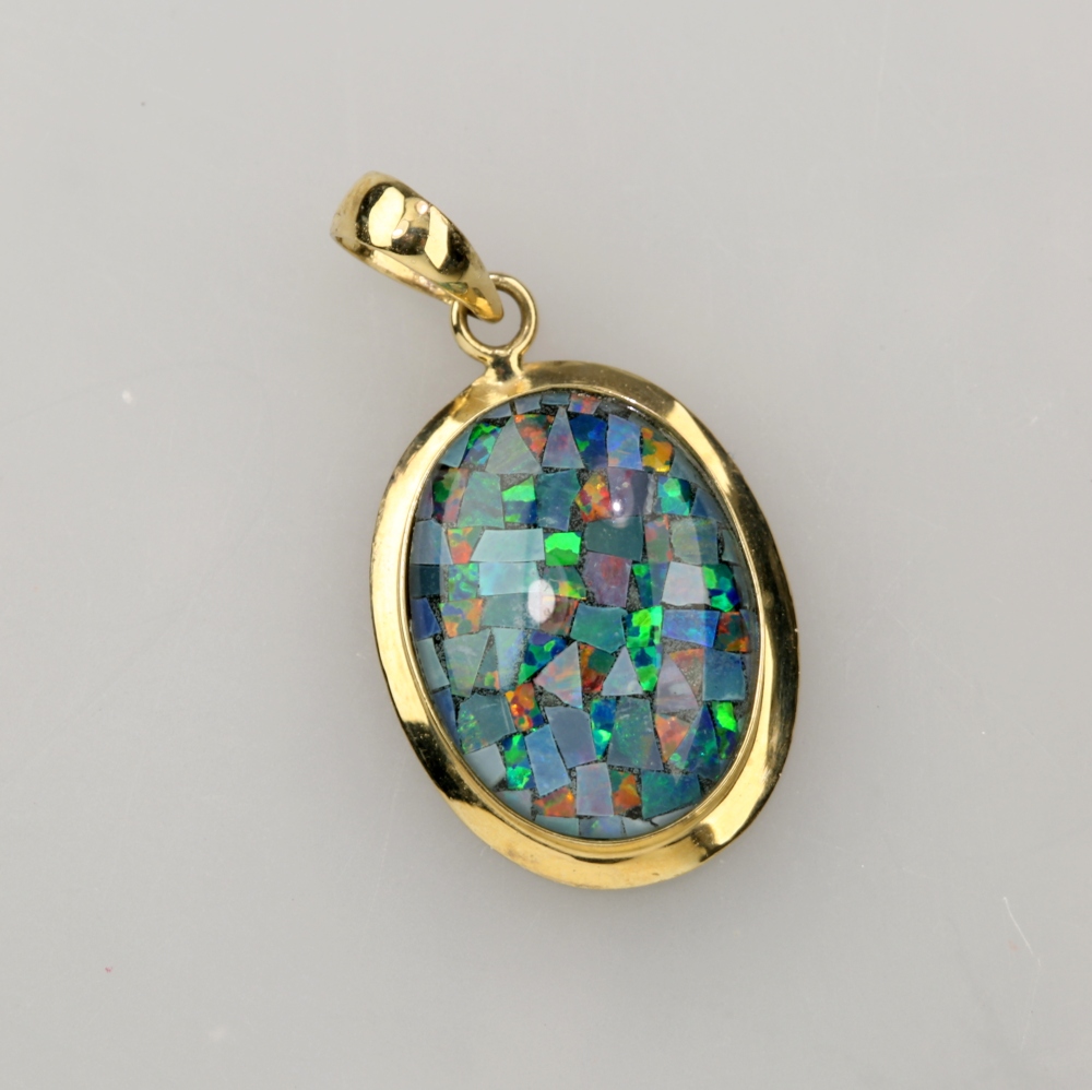 14K Gold Fire Opal Pendant