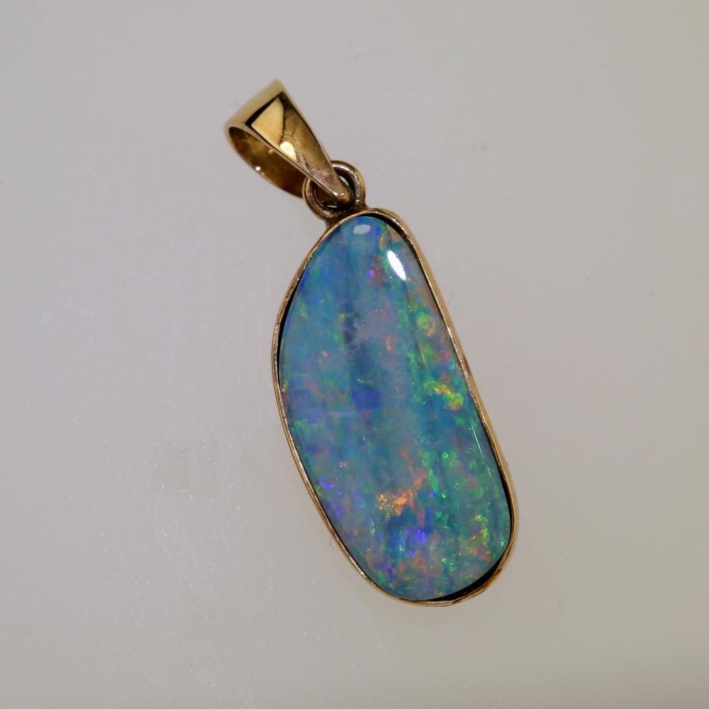 14K Gold Fire Opal Pendant