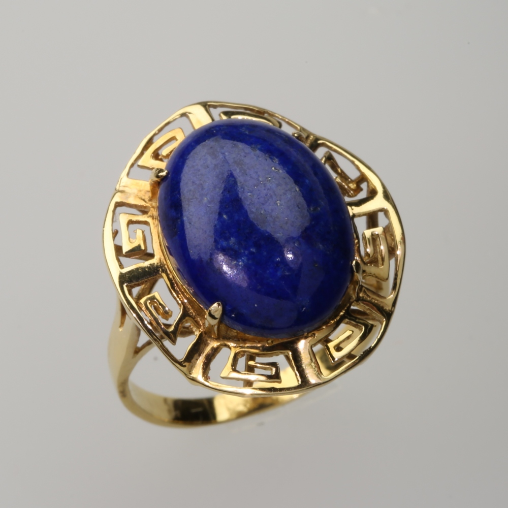Solid 14K Gold Blue Lapis Ring