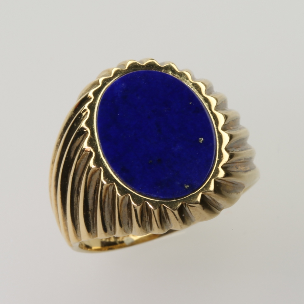 Solid 14K Gold Blue Lapis Ring