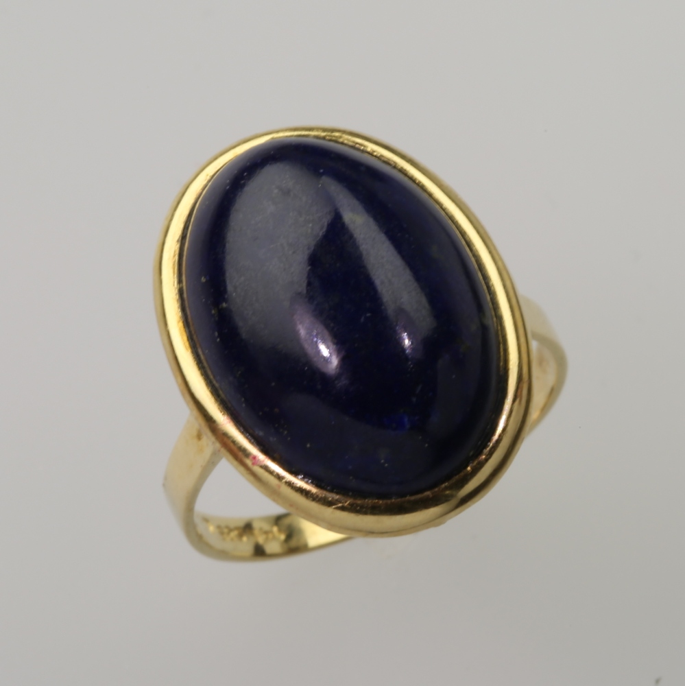 Solid 14K Gold Blue Lapis Ring