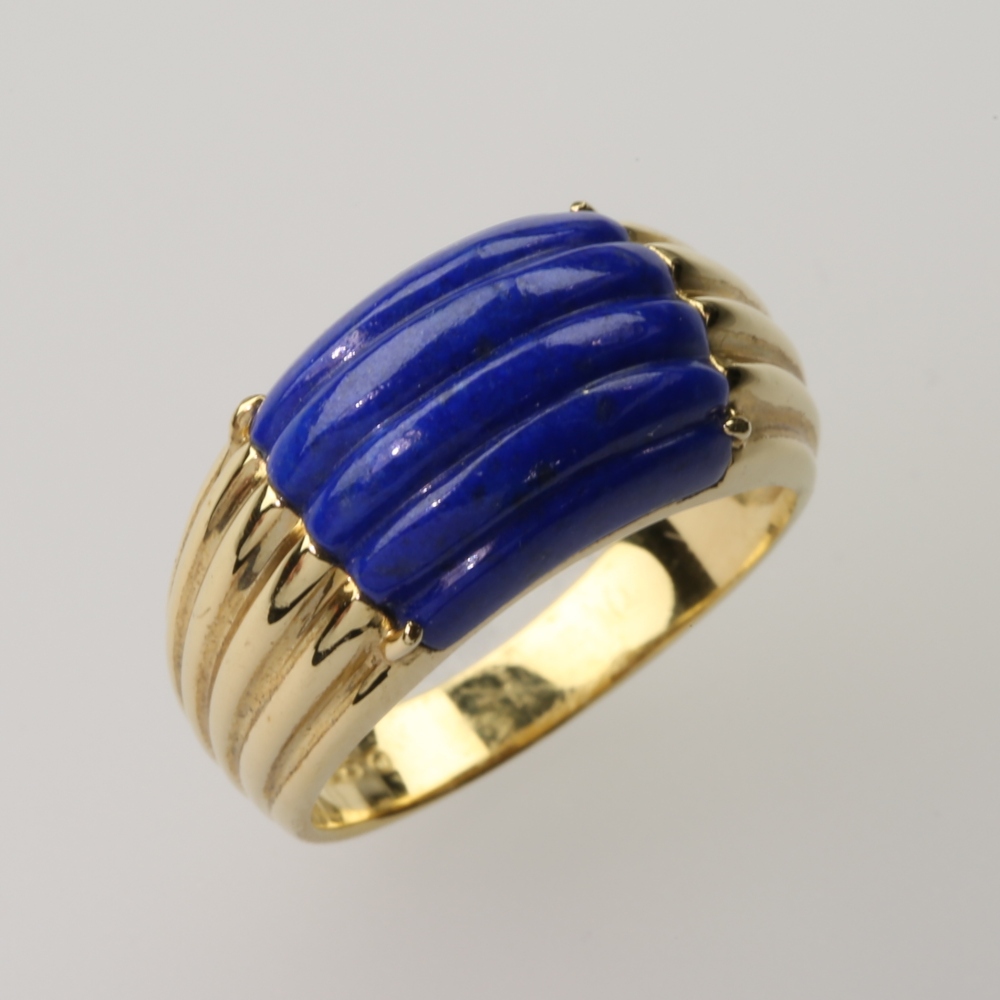 Solid 14K Gold Blue Lapis Ring