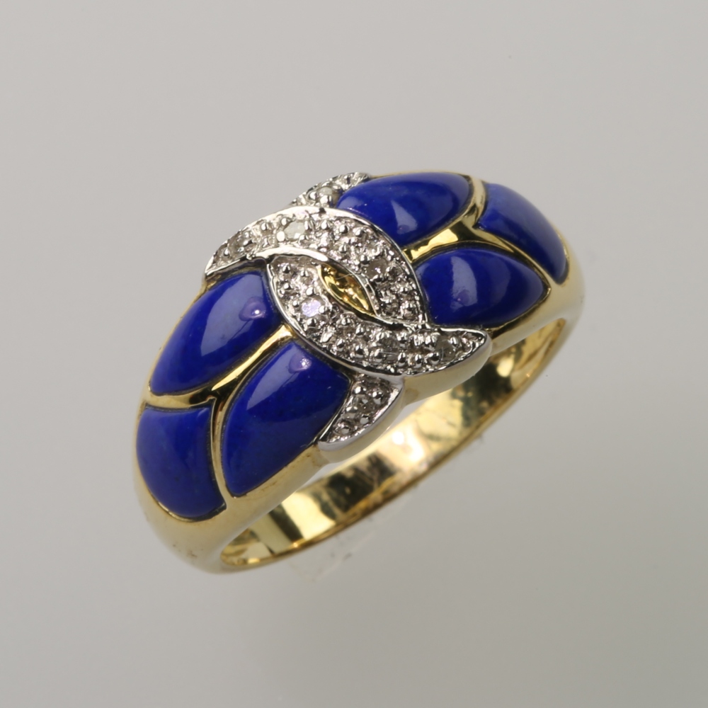 Solid 14K Gold Blue Lapis Ring