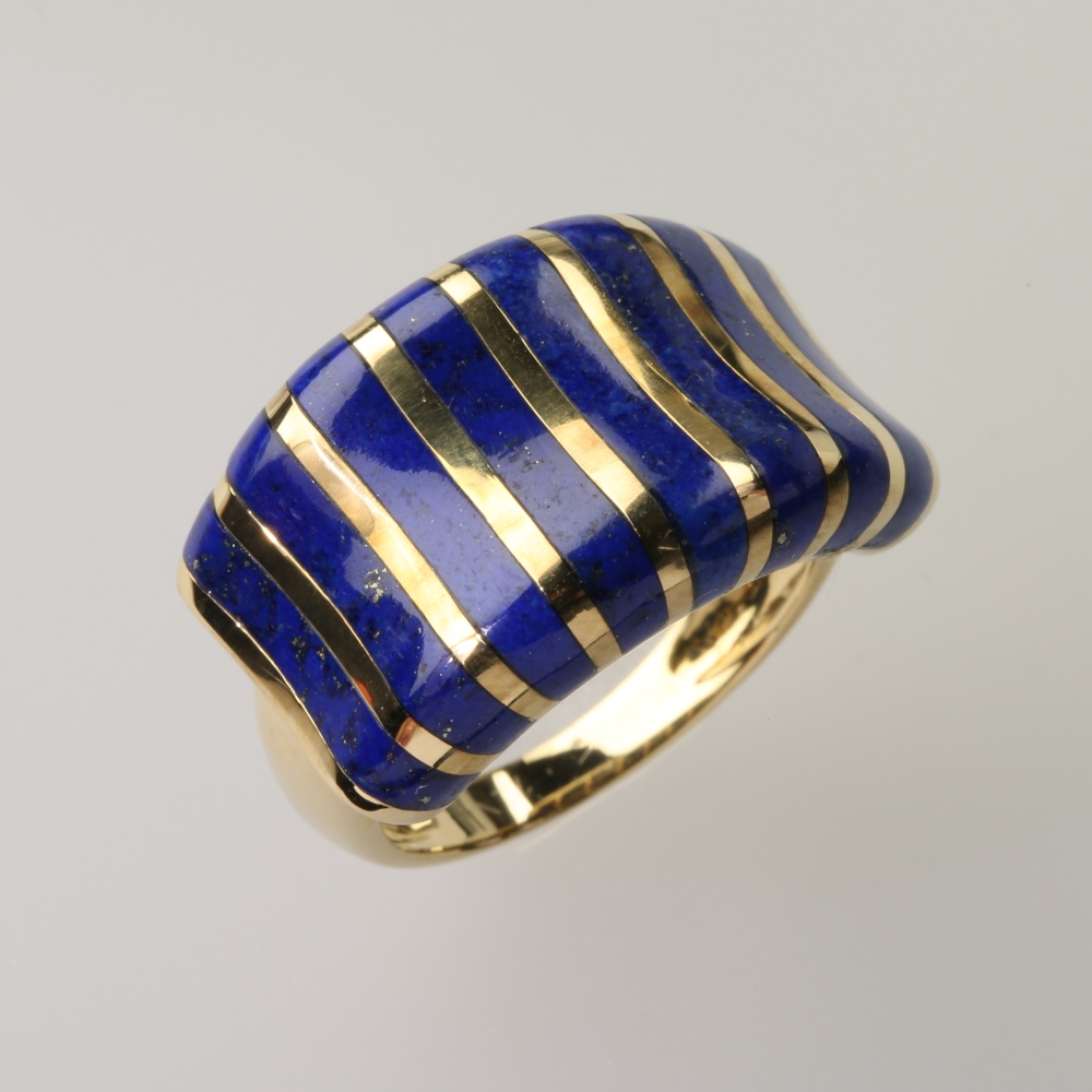 Solid 14K Gold Blue Lapis Ring