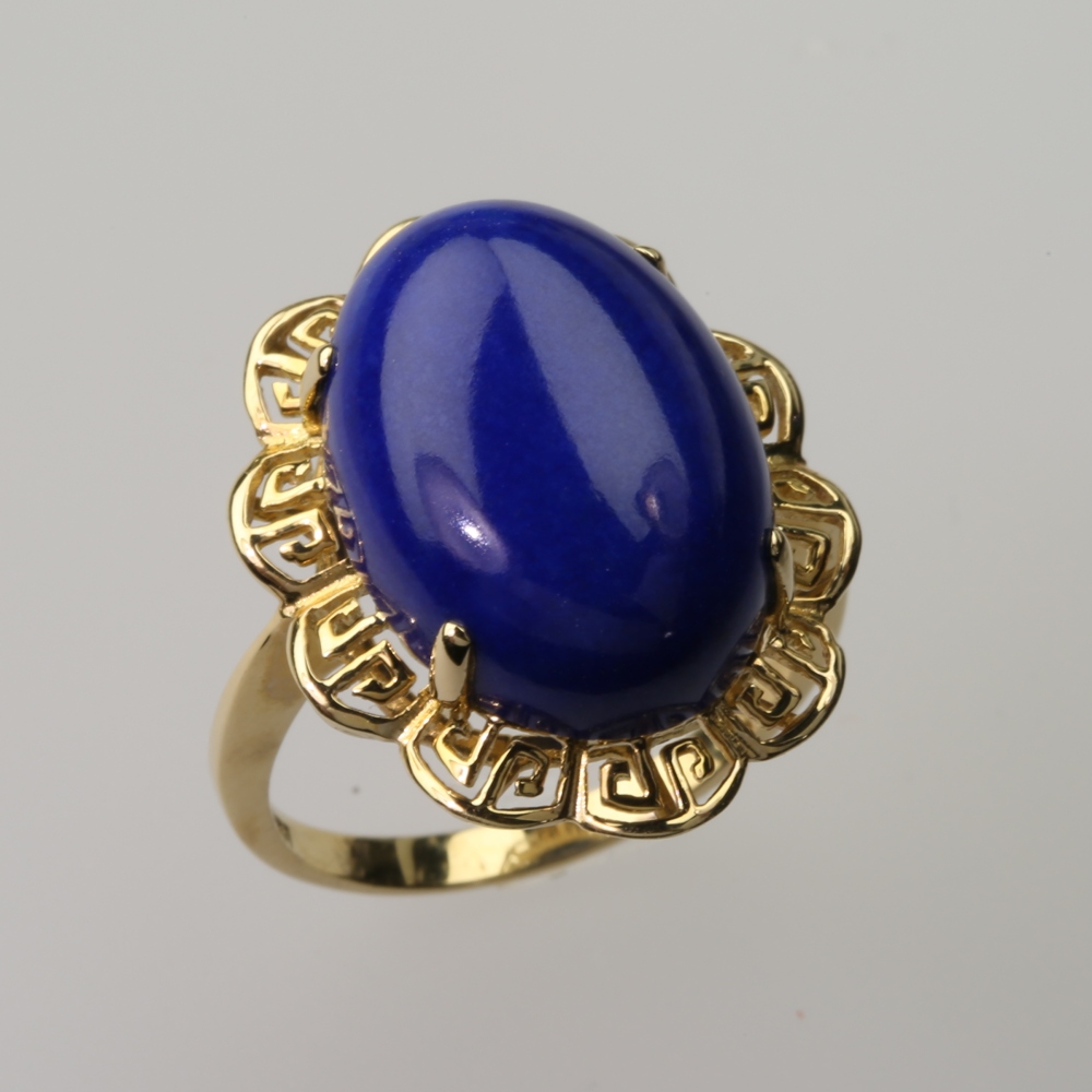 Solid 14K Gold Blue Lapis Ring