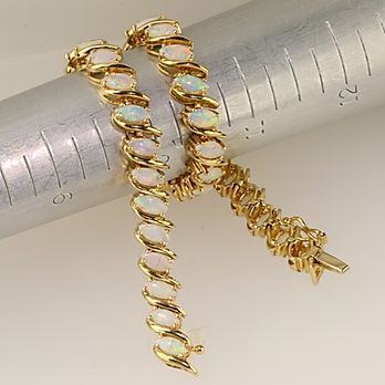 Solid 14K Gold Opal Bracelet