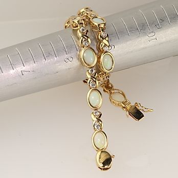 Solid 14K Gold Opal Bracelet