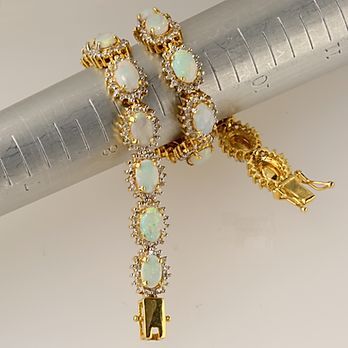 Solid 14K Gold Opal Bracelet