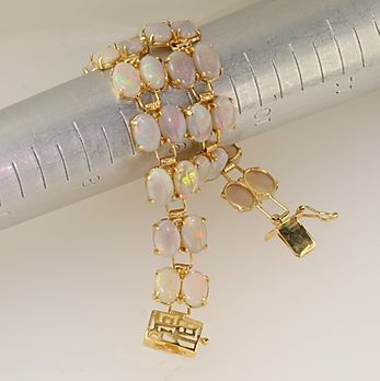 Solid 14K Gold Opal Bracelet
