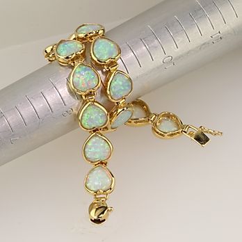 Solid 14K Gold Opal Bracelet