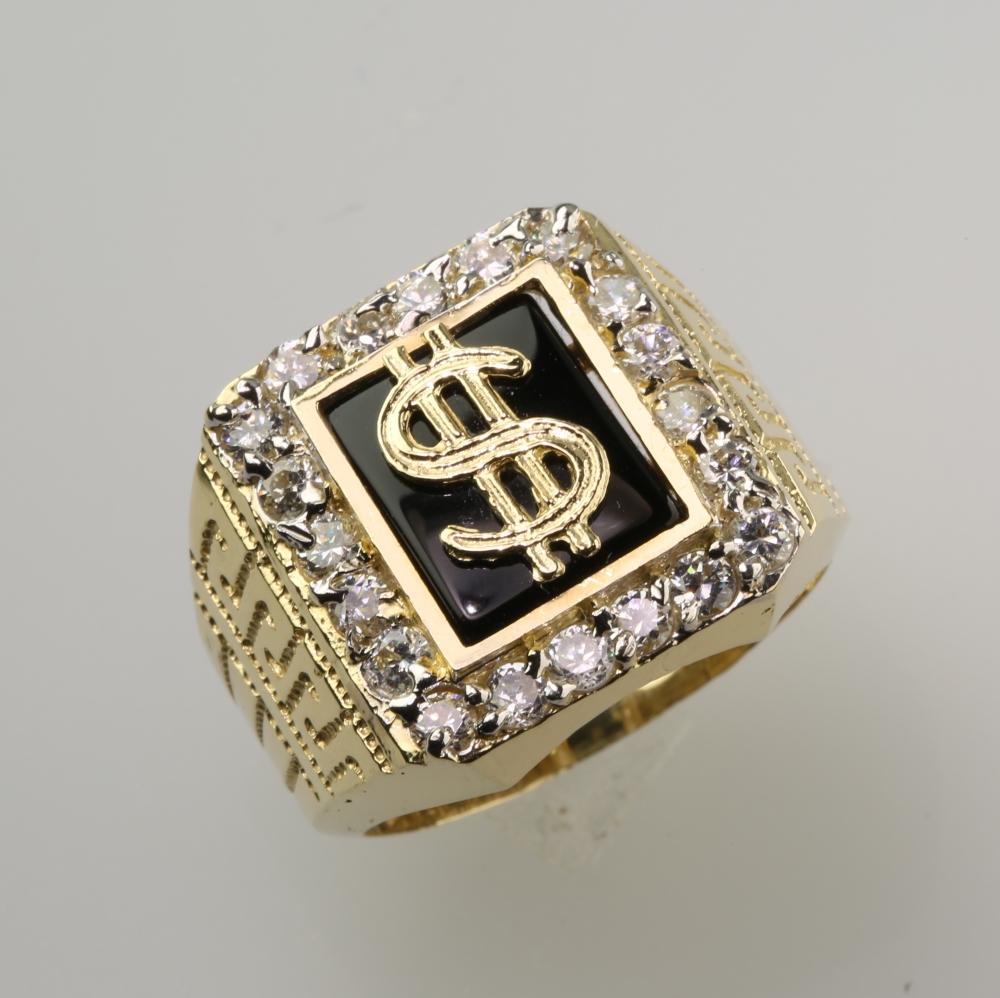 Solid 14K Gold Black Onyx Ring