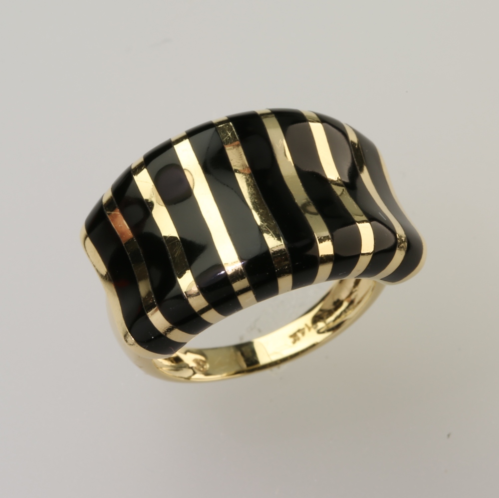 Solid 14K Gold Black Onyx Ring