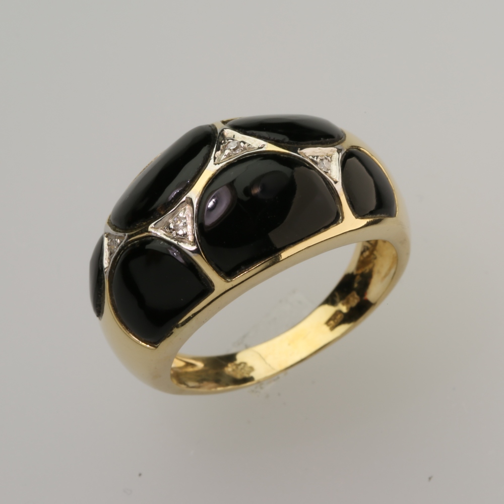 Solid 14K Gold Black Onyx Ring