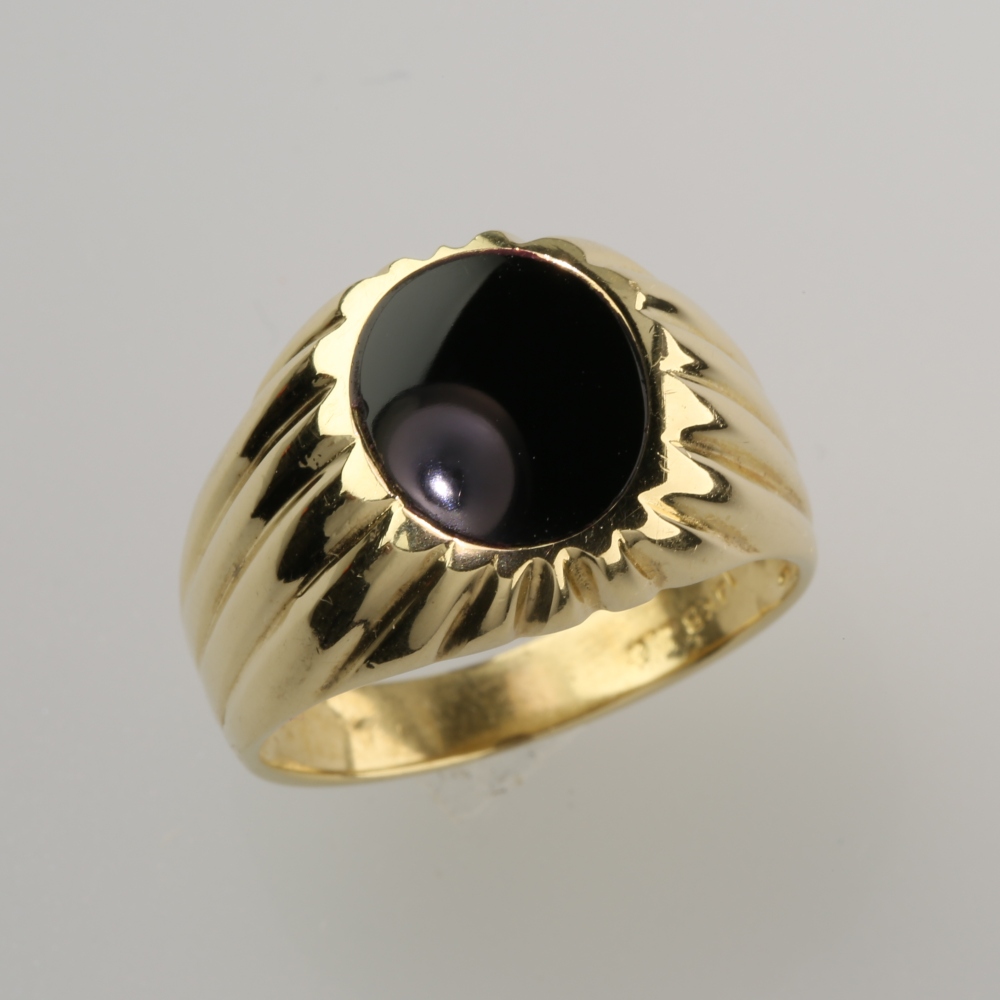 Solid 14K Gold Black Onyx Ring