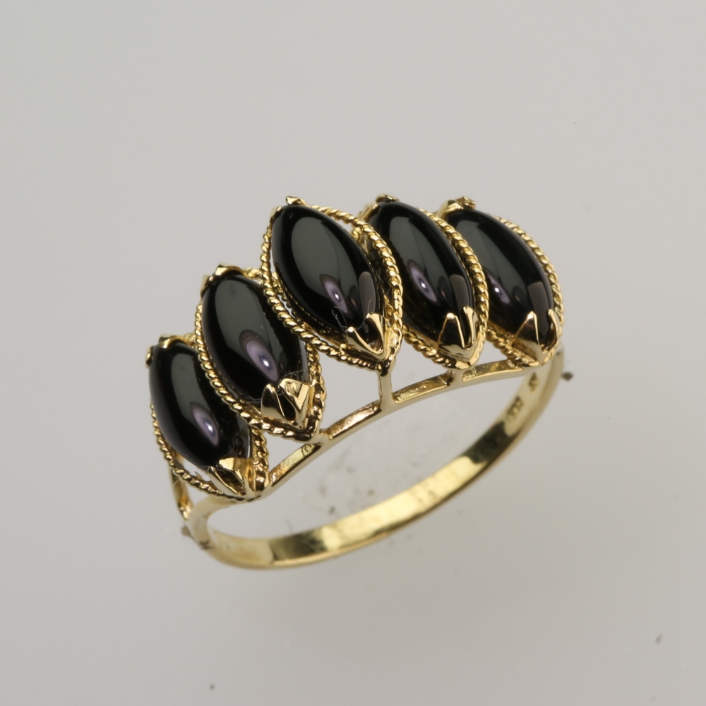 Solid 14K Gold Black Onyx Ring