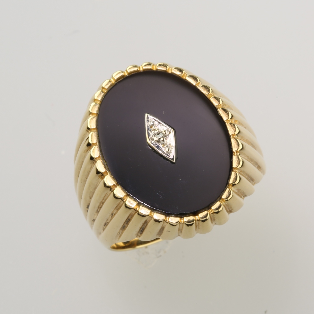 Solid 14K Gold Black Onyx Ring
