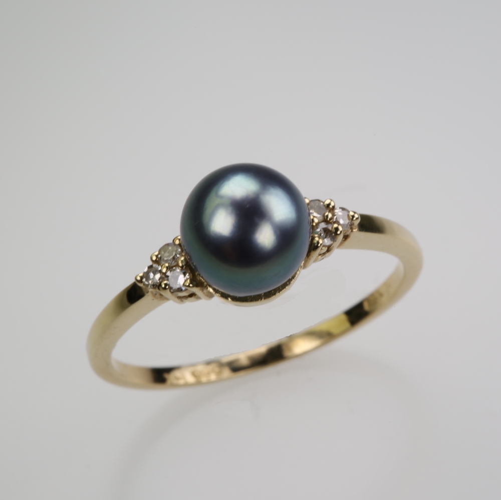 Solid 14K Gold Cultured Pearl Ring