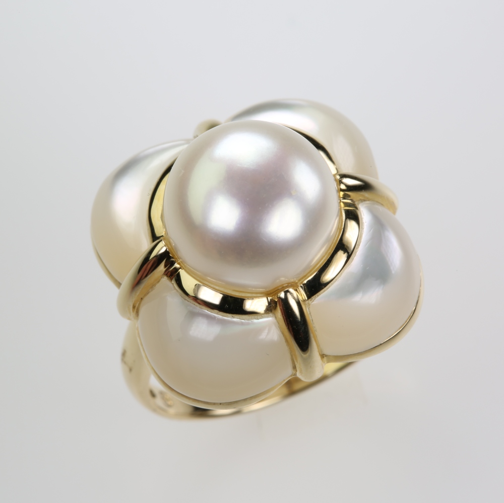 Solid 14K Gold Biwa Pearl Ring