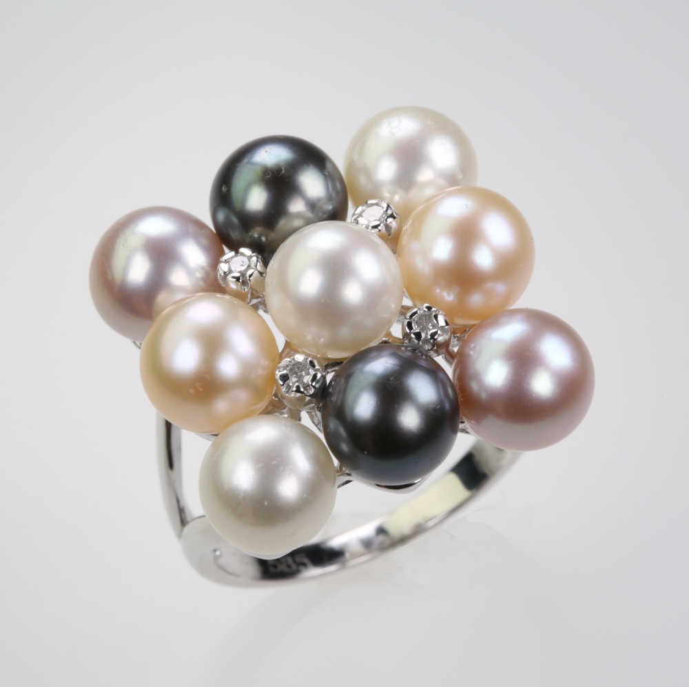 Solid 14K Gold Cultured Pearl Ring