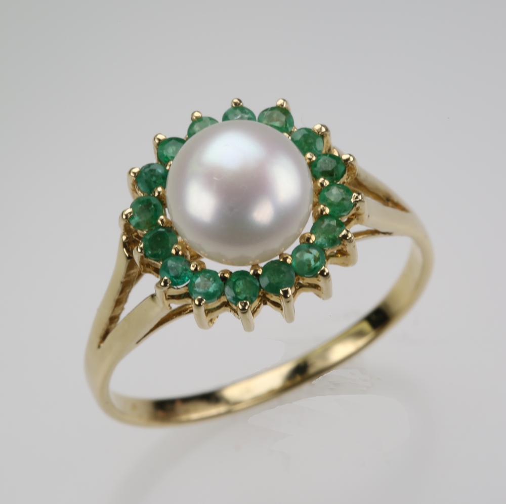 Solid 14K Gold Cultured Pearl Ring