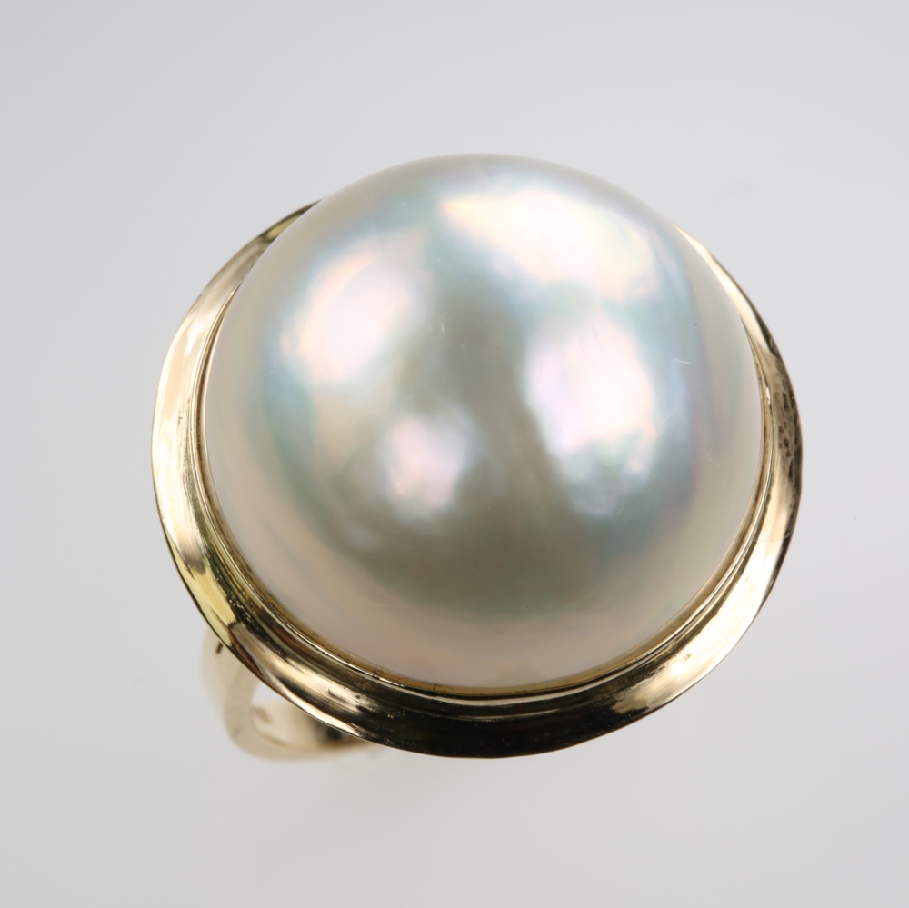 Solid 14K Gold Mabe Pearl Ring