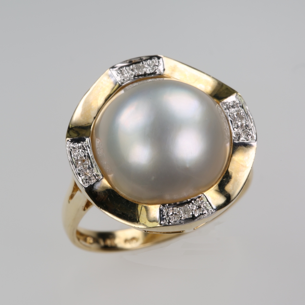 Solid 14K Gold Mabe Pearl Ring