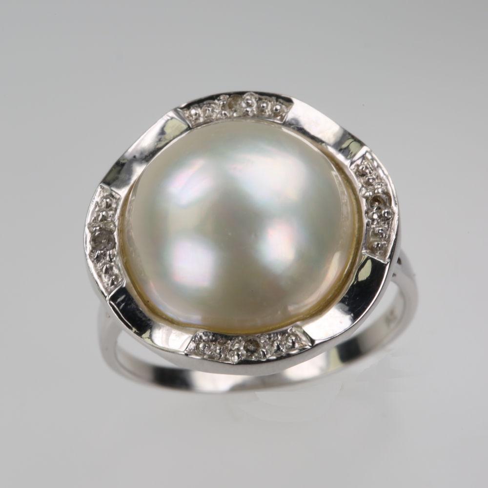 Solid 14K Gold Mabe Pearl Ring