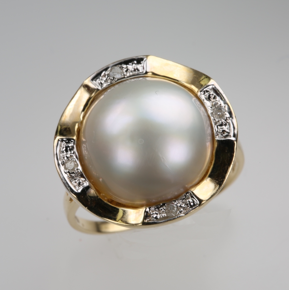 Solid 14K Gold Mabe Pearl Ring