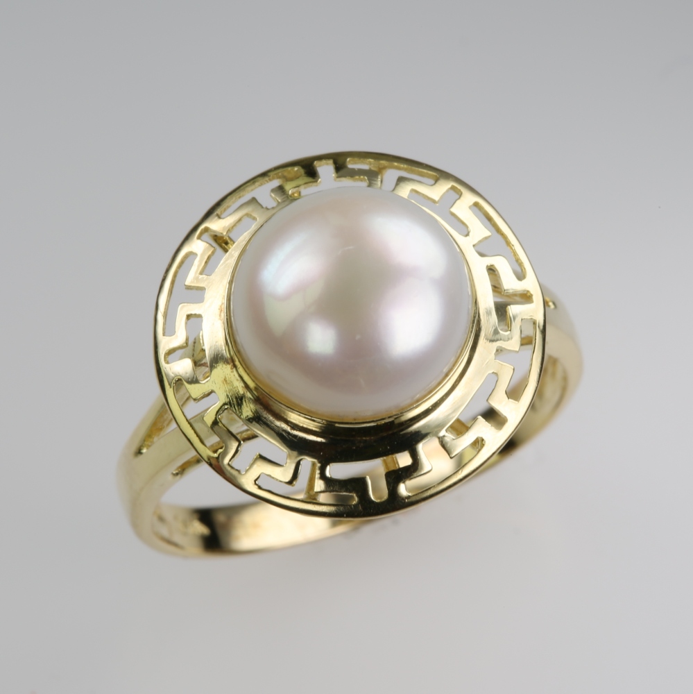 Solid 14K Gold Mabe Pearl Ring