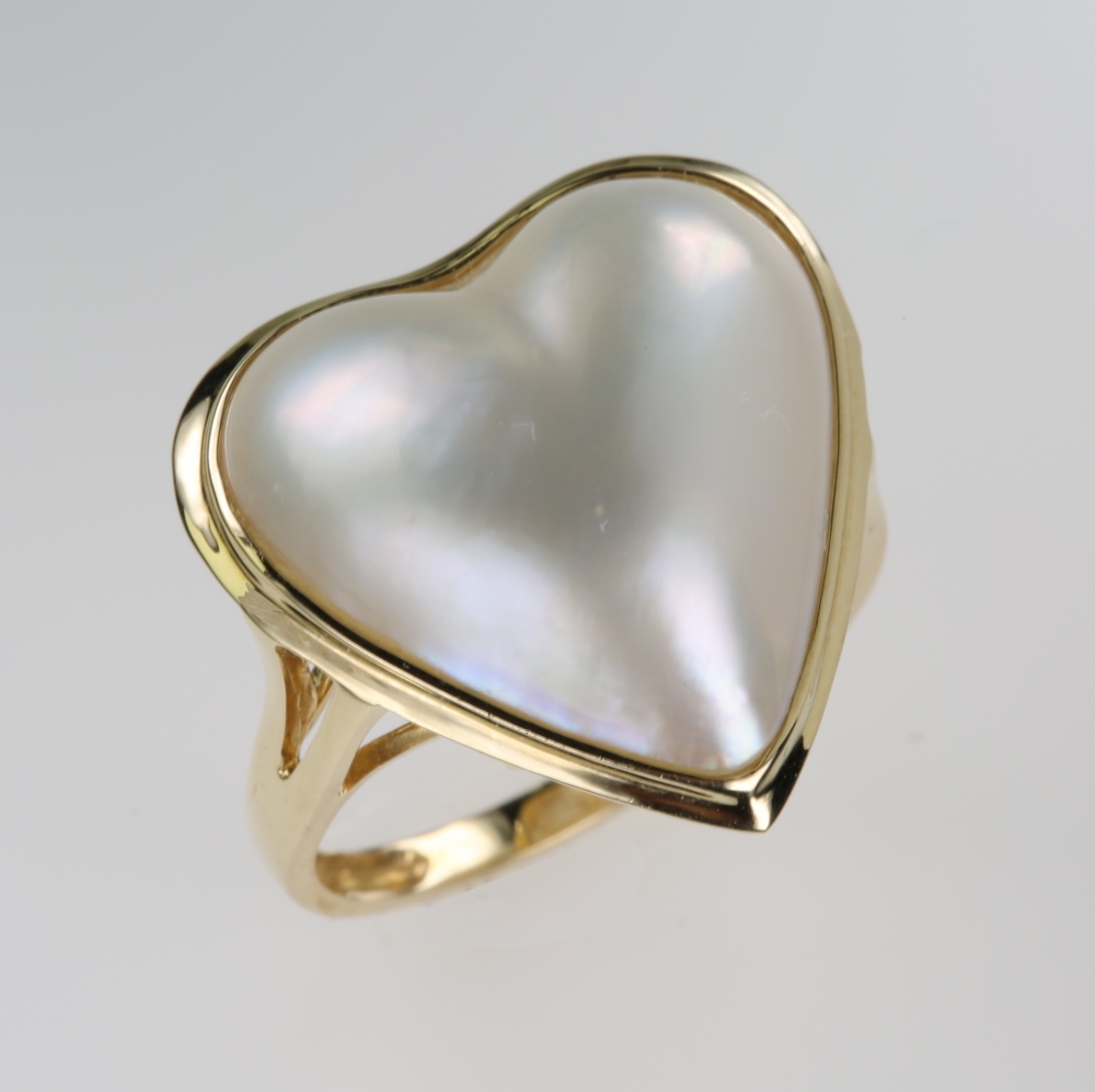 Solid 14K Gold Mabe Pearl Ring
