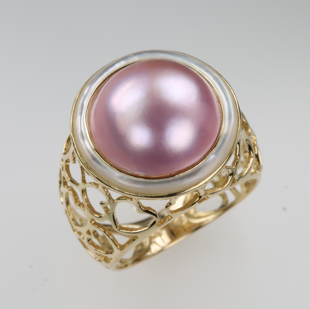 Solid 14K Gold Mabe Pearl Ring