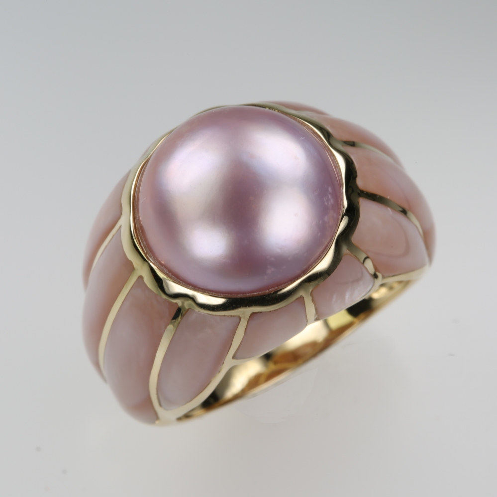 Solid 14K Gold Mabe Pearl Ring