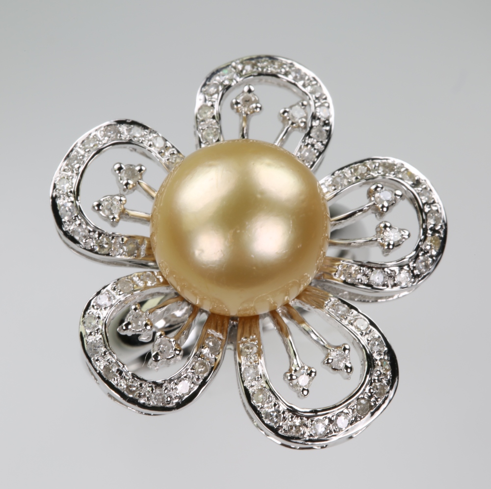 Solid 14K Gold South Sea Pearl Ring