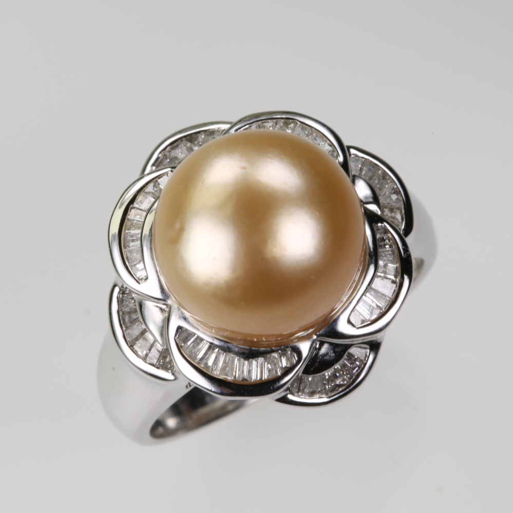 Solid 14K Gold South Sea Pearl Ring