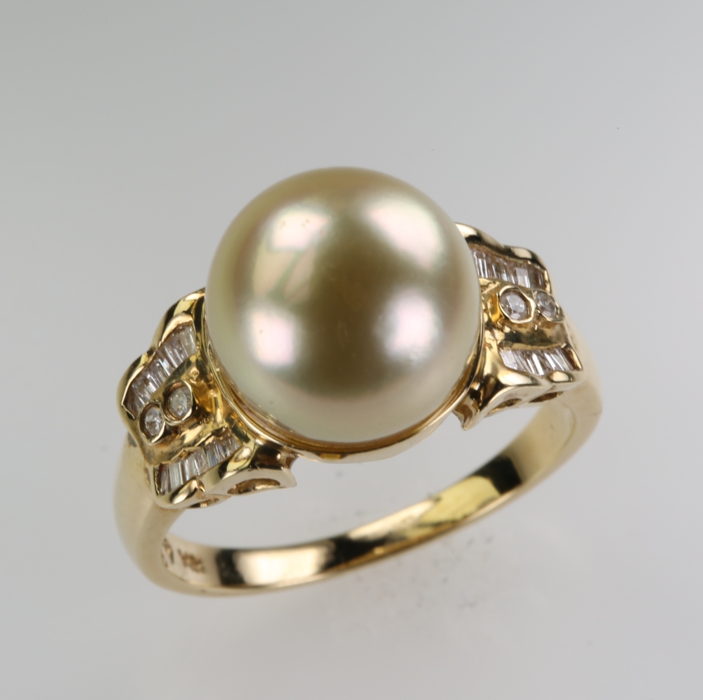 Solid 14K Gold South Sea Pearl Ring