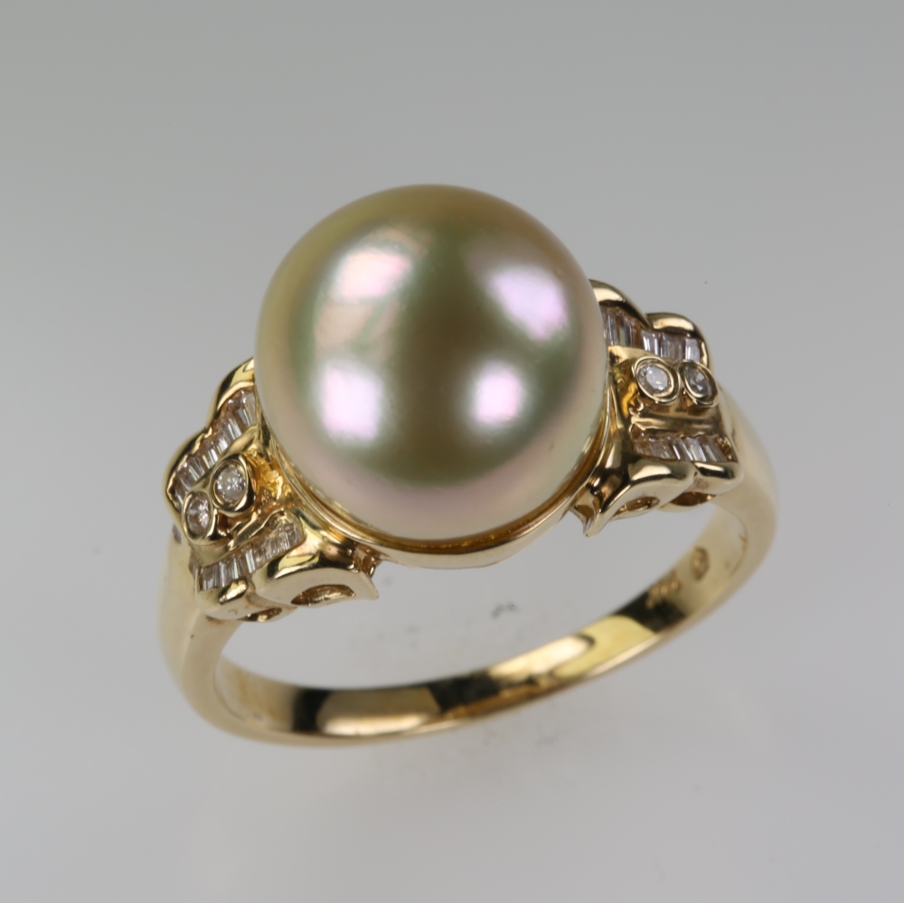 Solid 14K Gold South Sea Pearl Ring