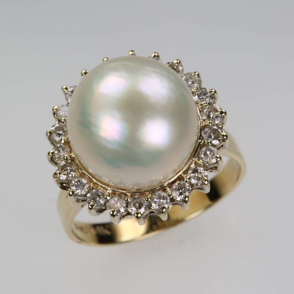Solid 14K Gold South Sea Pearl Ring