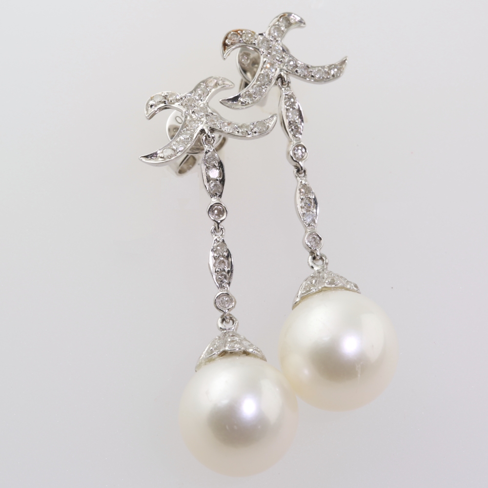 Solid 14K Gold South Sea Pearl Earrings