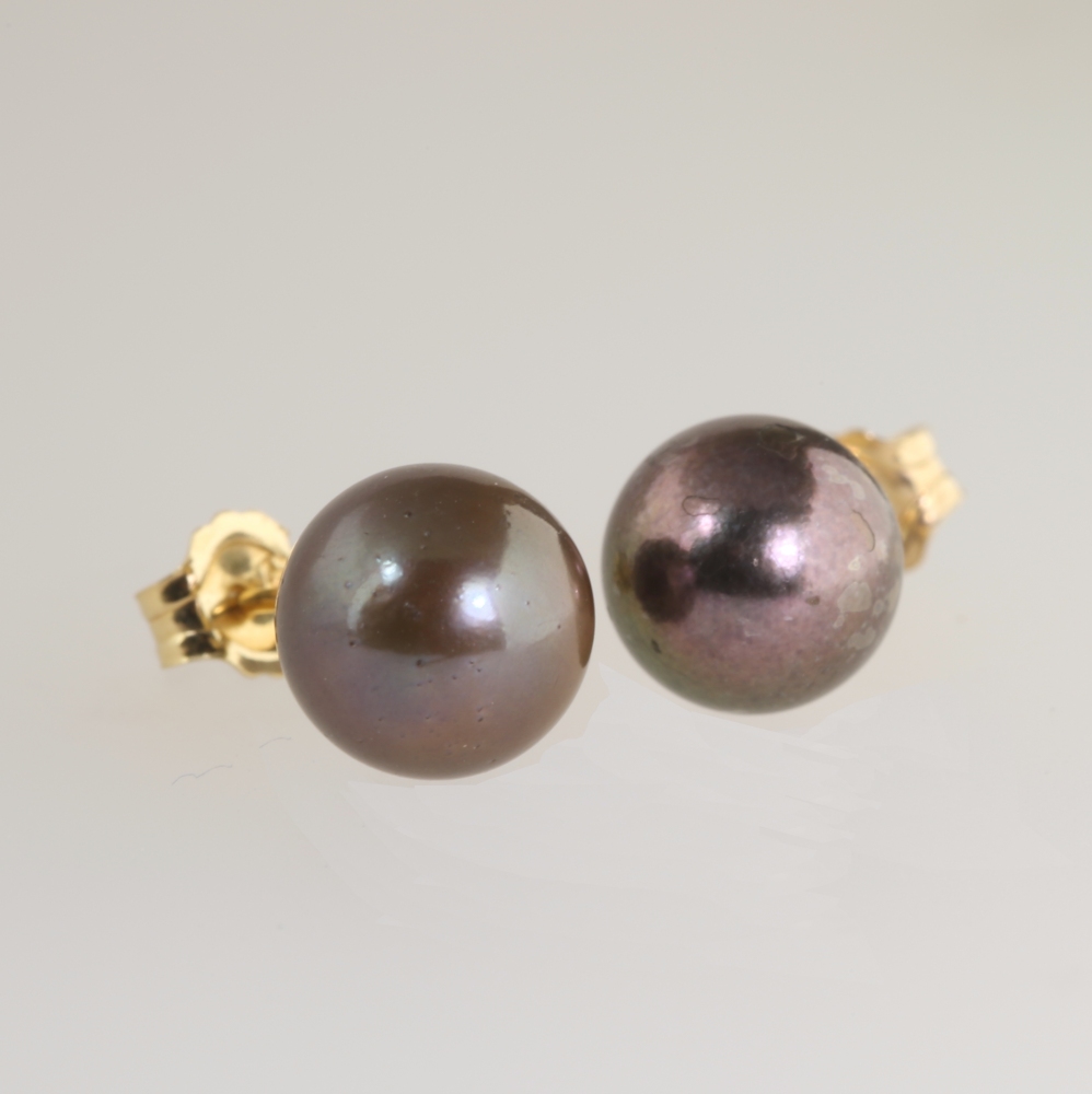 Solid 14K Gold Cultured Pearl Earrings